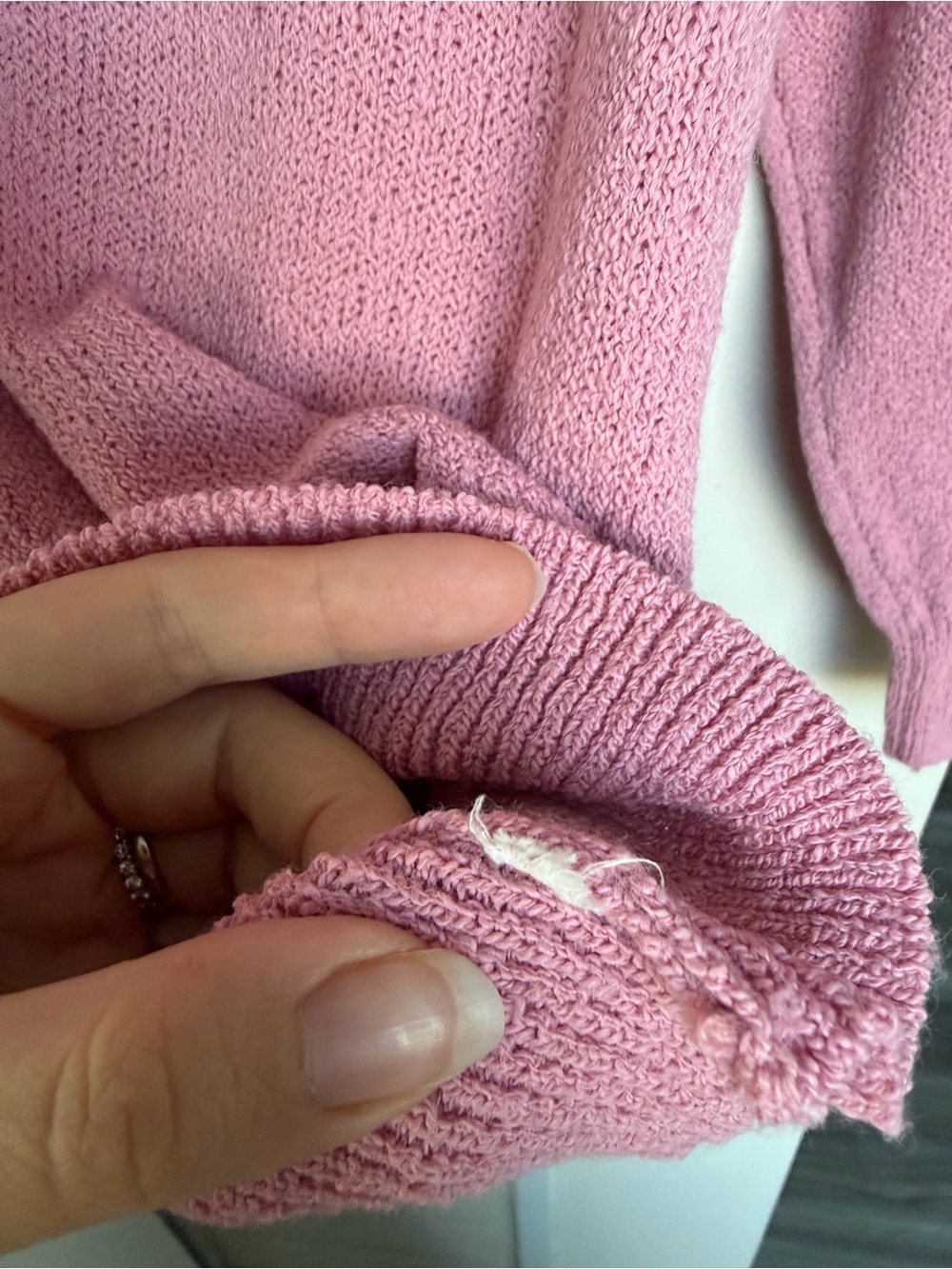 TanJay Vintage Pink Bow Knit Sweater Coquette Pearl Cottagecore Sz L AS IS - Picture 8 of 13